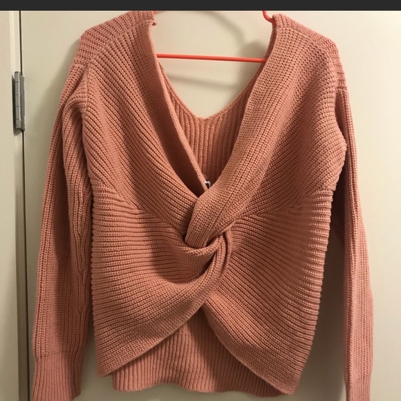 Cotton Emporium Sweaters - Nordstrom Pink Twist Back Sweater